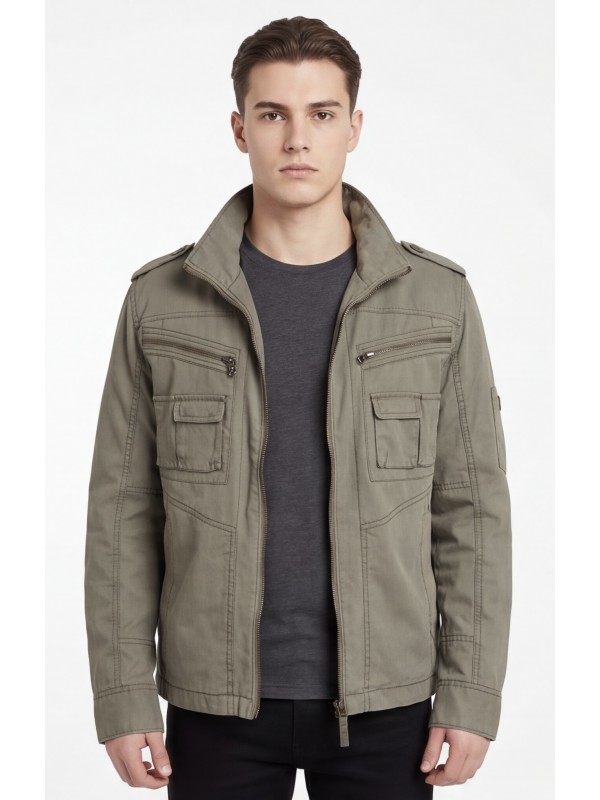 Life Style Butiken Ανδρικό Ελαφρύ Μπουφάν Βαμβακερό Cargo LS1512 Army Khaki