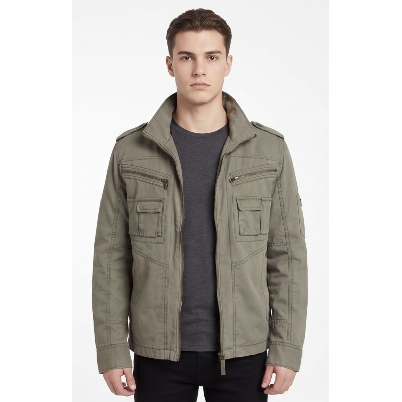 Life Style Butiken Ανδρικό Ελαφρύ Μπουφάν Βαμβακερό Cargo LS1512 Army Khaki Ανδρικά