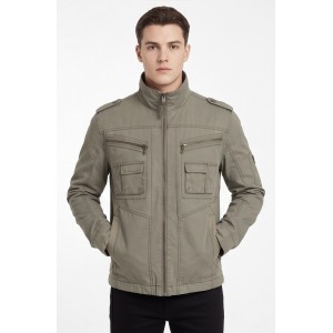 Life Style Butiken Ανδρικό Ελαφρύ Μπουφάν Βαμβακερό Cargo LS1512 Army Khaki Ανδρικά