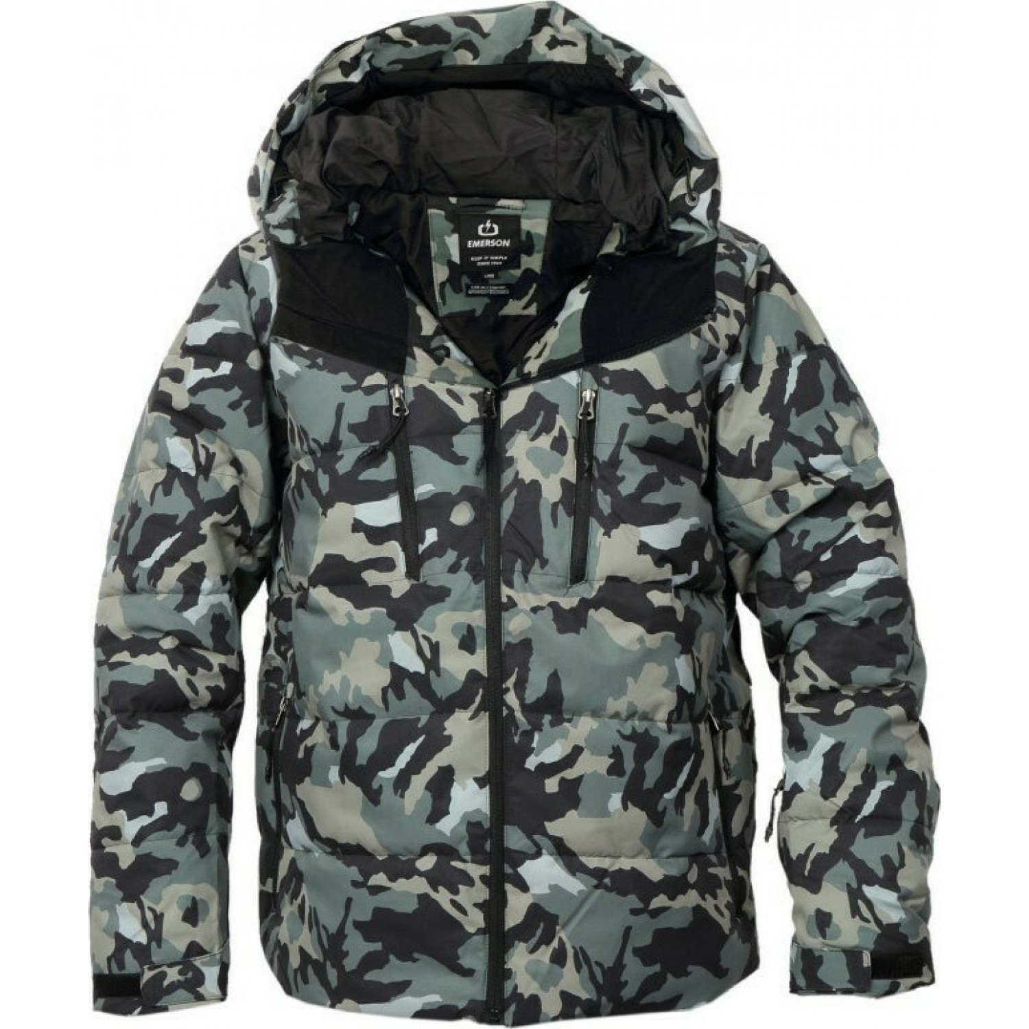 Emerson 202.EM10.15 Ανδρικό Μπουφάν Puffer Αδιάβροχο για Χειμώνα Olive Camo