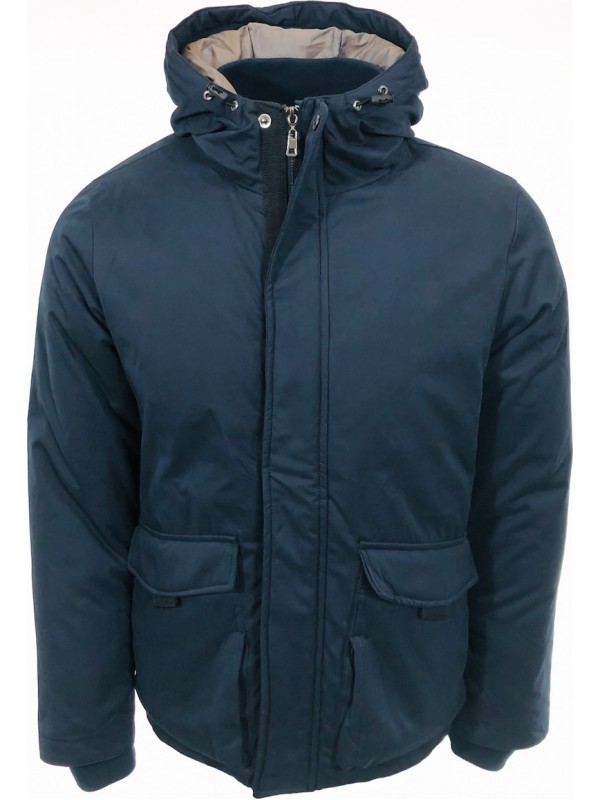 Life Style Butiken Ανδρικο μπουφάν Jacket βαμβακερό με κουκούλα LS15673 BLUE