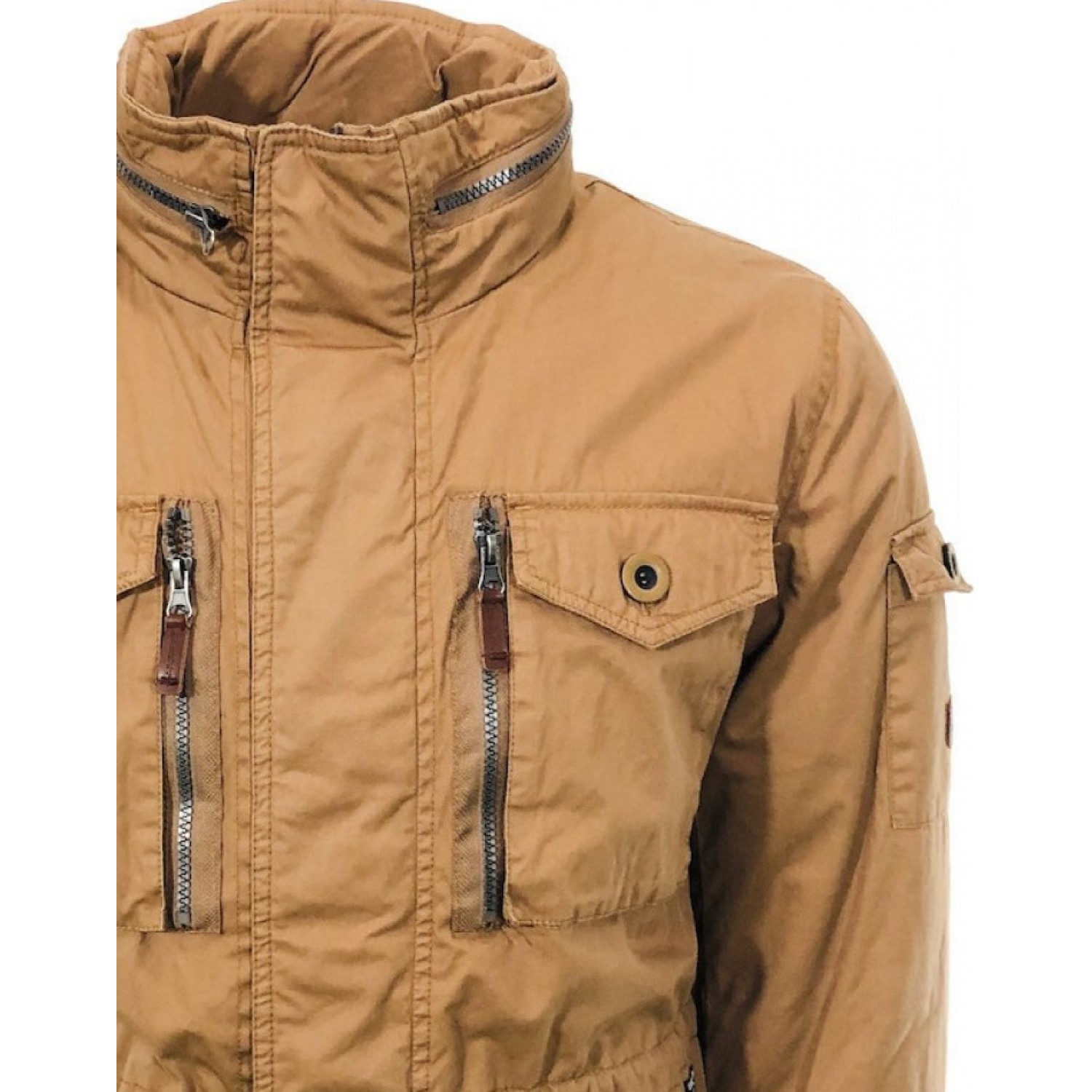 Ανδρικο μπουφάν Jacket βαμβακερό με ενσωματωμένη κουκούλα BASEHIT M1491 CT SAND