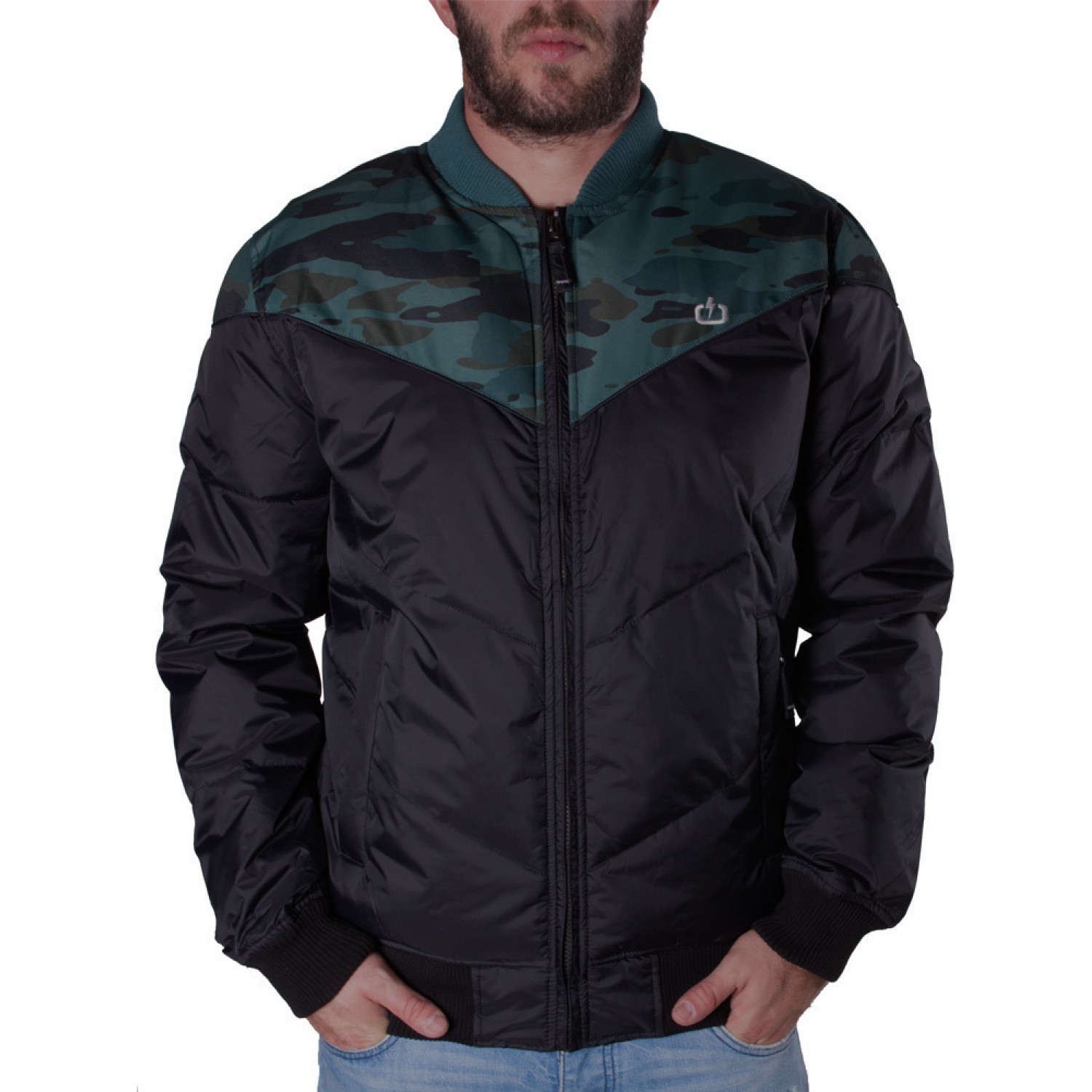 Emerson 182.EM10.136 Ανδρικό Μπουφάν Bomber για Χειμώνα Μαύρο