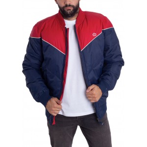 Emerson 182.EM10.136 Ανδρικό Μπουφάν Bomber για Χειμώνα Μπλε κόκκινο 