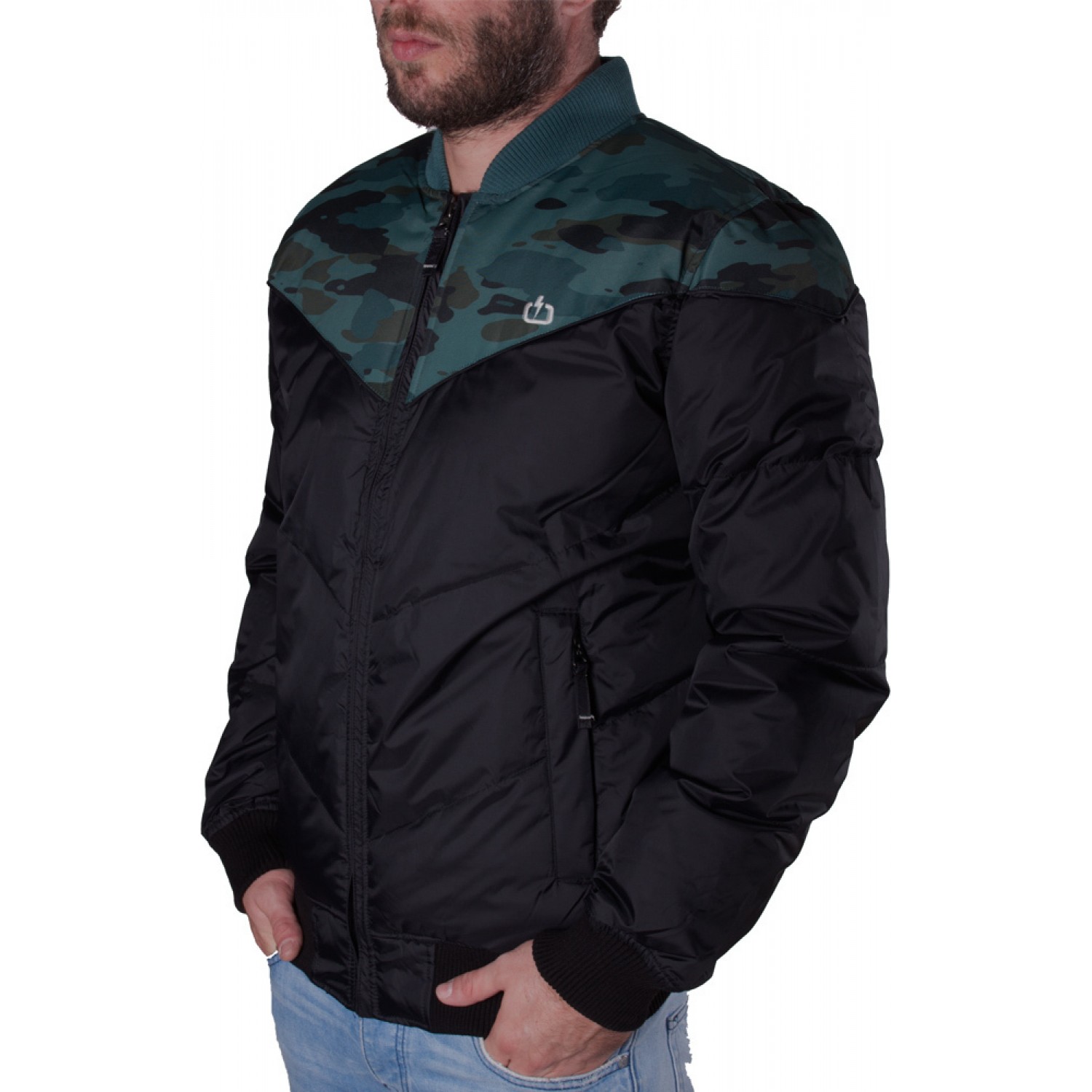 Emerson 182.EM10.136 Ανδρικό Μπουφάν Bomber για Χειμώνα Μαύρο