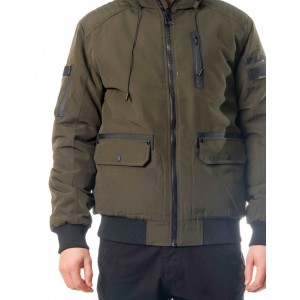 Paco & Co Ανδρικό μπουφάν με κουκούλα 2298420 Χακί