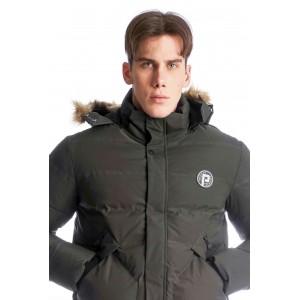 Paco & Co Ανδρικό μπουφάν παρκά με κουκούλα 2298408 Χακί
