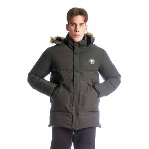 Paco & Co Ανδρικό μπουφάν παρκά με κουκούλα 2298408 Χακί