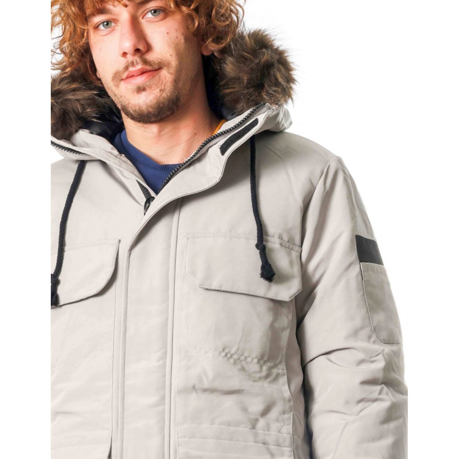 Paco & Co Ανδρικό Χειμωνιάτικο Μπουφάν Παρκά 2298421 Light Grey