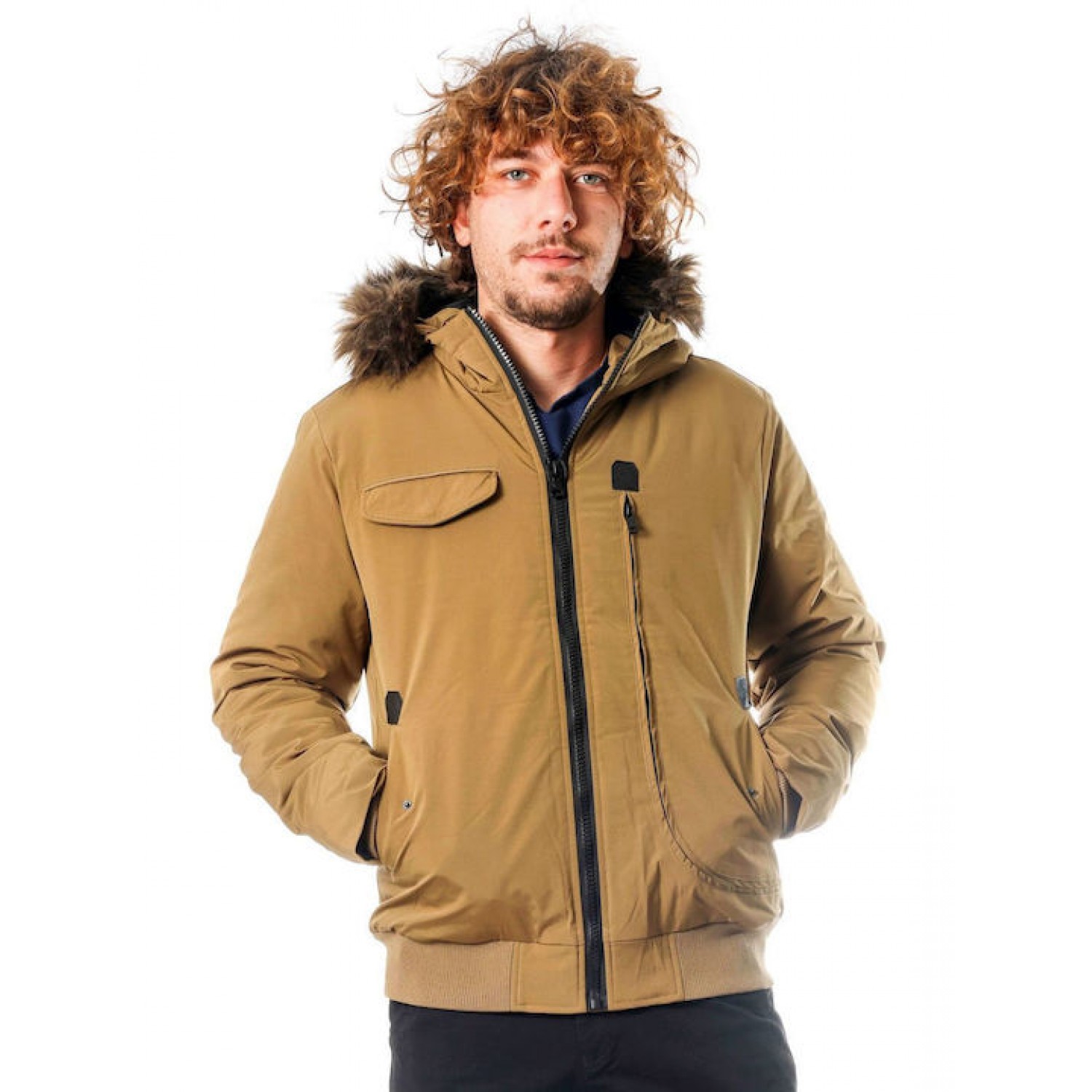 Paco & Co Ανδρικό Χειμωνιάτικο Μπουφάν Αδιάβροχο 2298419 Camel