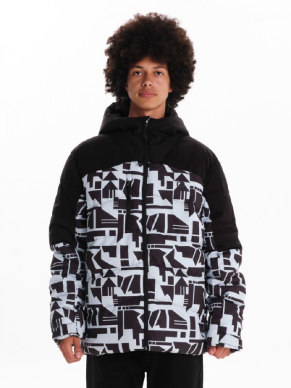 Emerson Ανδρικό Μπουφάν Puffer με κουκούλα 242.EM10.16 Ice/Black