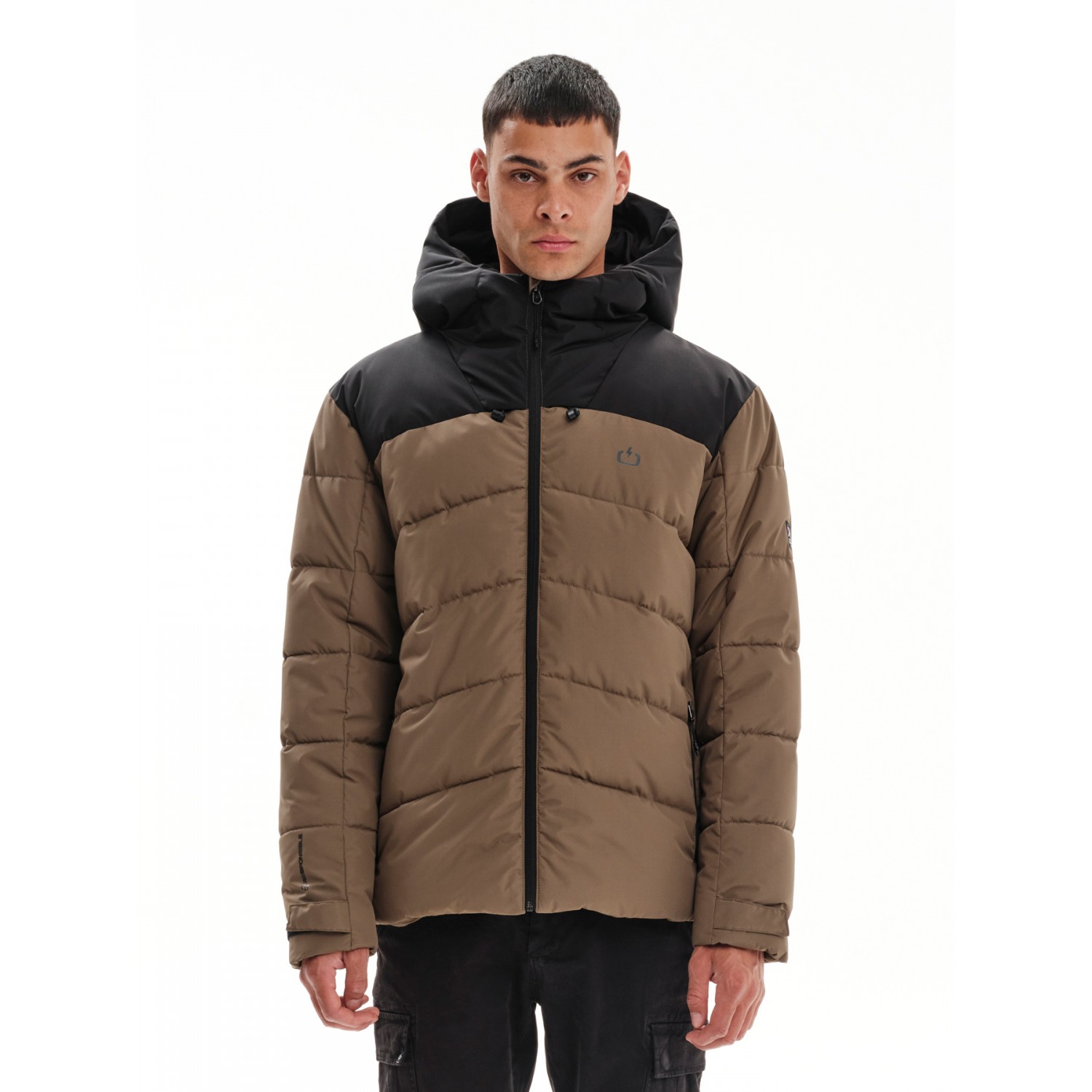 EMERSON ΑΝΔΡΙΚΟ ΜΠΟΥΦΑΝ PUFFER ΜΕ ΚΟΥΚΟΥΛΑ 232.EM10.15 CAMEL/BLACK