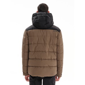 EMERSON ΑΝΔΡΙΚΟ ΜΠΟΥΦΑΝ PUFFER ΜΕ ΚΟΥΚΟΥΛΑ 232.EM10.15 CAMEL/BLACK