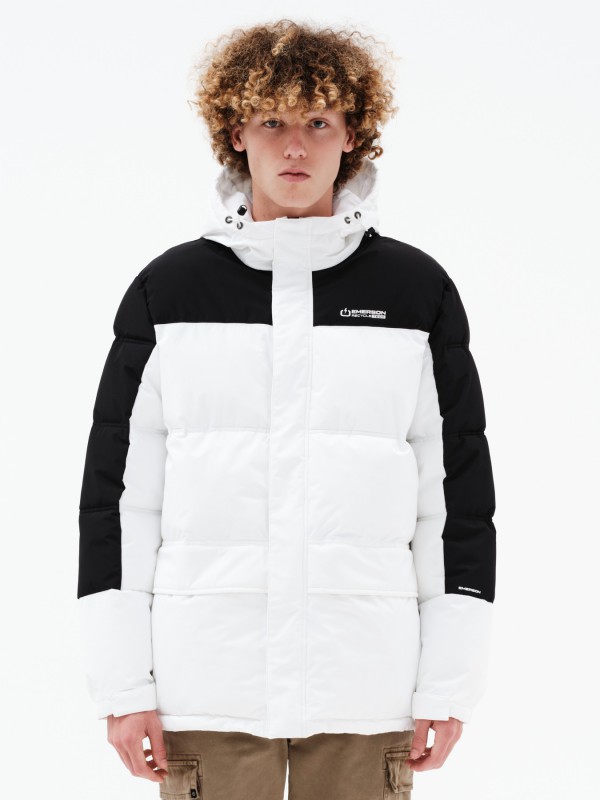 EMERSON ΑΝΔΡΙΚΟ ΜΠΟΥΦΑΝ PUFFER ΜΕ ΚΟΥΚΟΥΛΑ 232.EM10.57 WHITE/BLACK