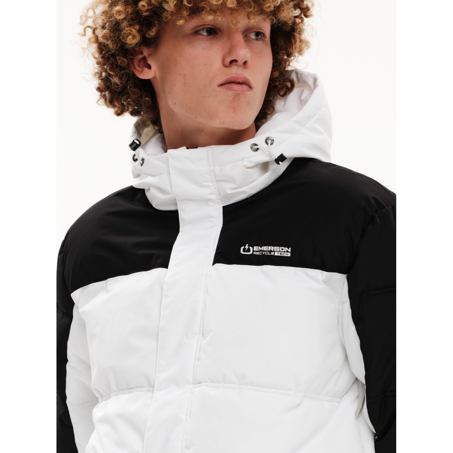 EMERSON ΑΝΔΡΙΚΟ ΜΠΟΥΦΑΝ PUFFER ΜΕ ΚΟΥΚΟΥΛΑ 232.EM10.57 WHITE/BLACK