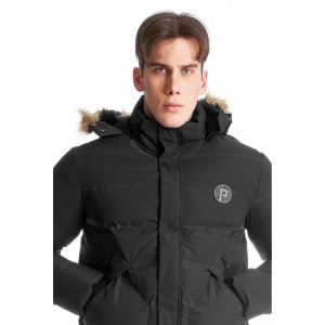 Paco & Co Ανδρικό μπουφάν παρκά με κουκούλα 2298408 Μαύρο