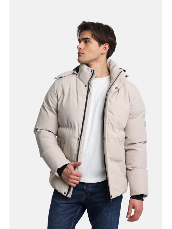 Life Style Butiken ΑΝΔΡΙΚΟ ΜΠΟΥΦΑΝ PUFFER ΜΕ ΚΟΥΚΟΥΛΑ LS12498205 Εκρού