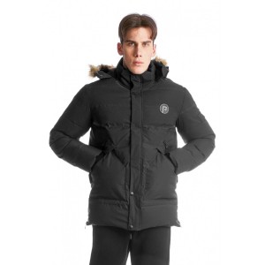 Paco & Co Ανδρικό μπουφάν παρκά με κουκούλα 2298408 Μαύρο