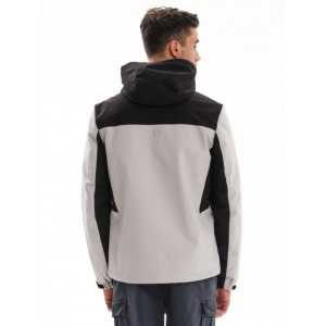 Emerson Ανδρικό Μπουφάν με Κουκούλα 232.EM10.10 Beige/Black Κανονική Εφαρμογή 