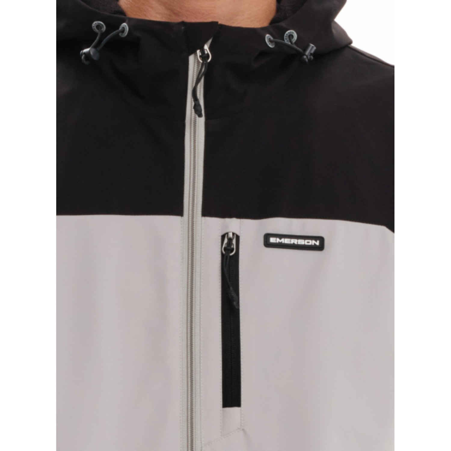 Emerson Ανδρικό Μπουφάν με Κουκούλα 232.EM10.10 Beige/Black Κανονική Εφαρμογή 