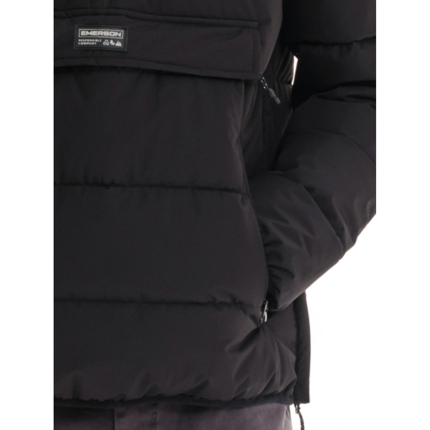 Emerson Ανδρικό Μπουφάν Puffer με αποσπώμενη κουκούλα 232.EM10.69 Black