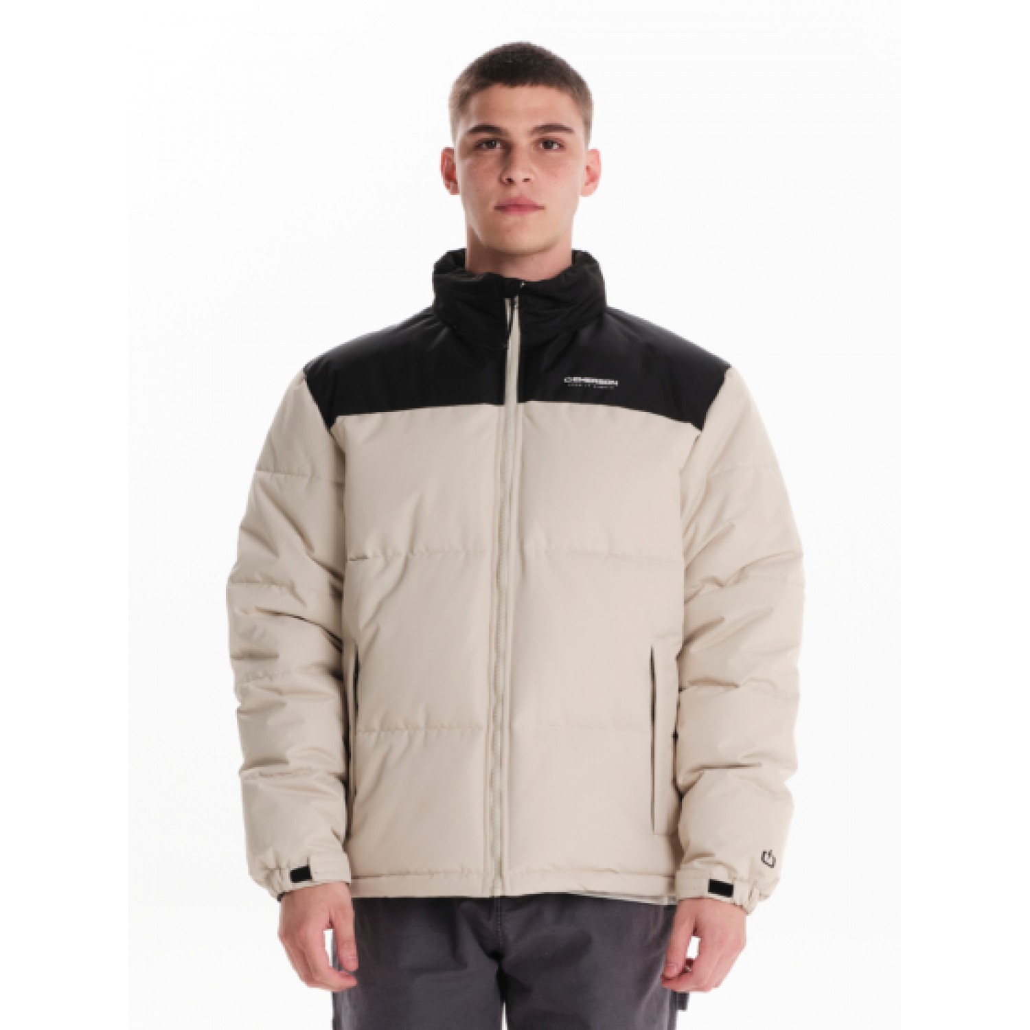 Emerson Ανδρικό Μπουφάν Με Κρυφή Κουκούλα 242.EM10.79 Εκρού/Μαύρο