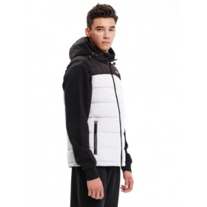 Emerson Ανδρικό Αμάνικο Μπουφάν Puffer με Κουκούλα 232.EM10.95 Ice/Black Κανονική Εφαρμογή
