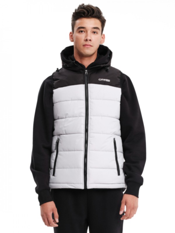 Emerson Ανδρικό Αμάνικο Μπουφάν Puffer με Κουκούλα 232.EM10.95 Ice/Black Κανονική Εφαρμογή