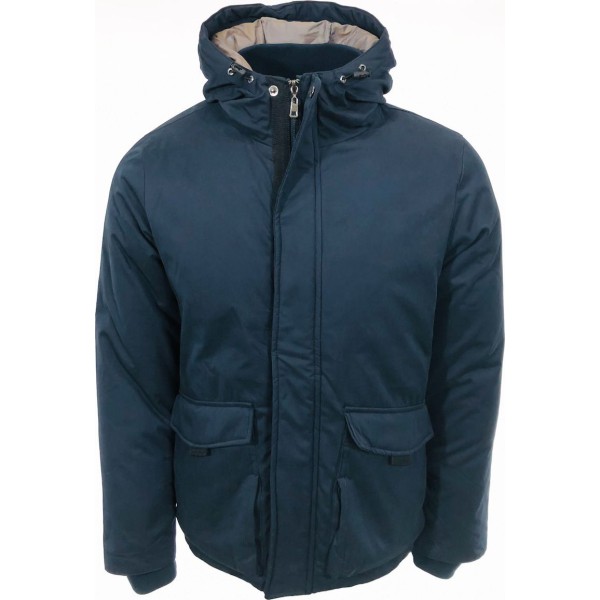 Life Style Butiken Ανδρικο μπουφάν Jacket βαμβακερό με κουκούλα LS15673 BLUE
