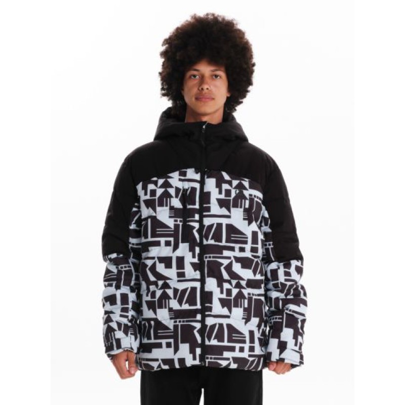 Emerson Ανδρικό Μπουφάν Puffer με κουκούλα 242.EM10.16 Ice/Black Ανδρικά