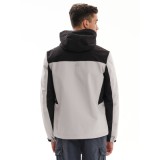 Emerson Ανδρικό Μπουφάν με Κουκούλα 232.EM10.10 Beige/Black Κανονική Εφαρμογή 2