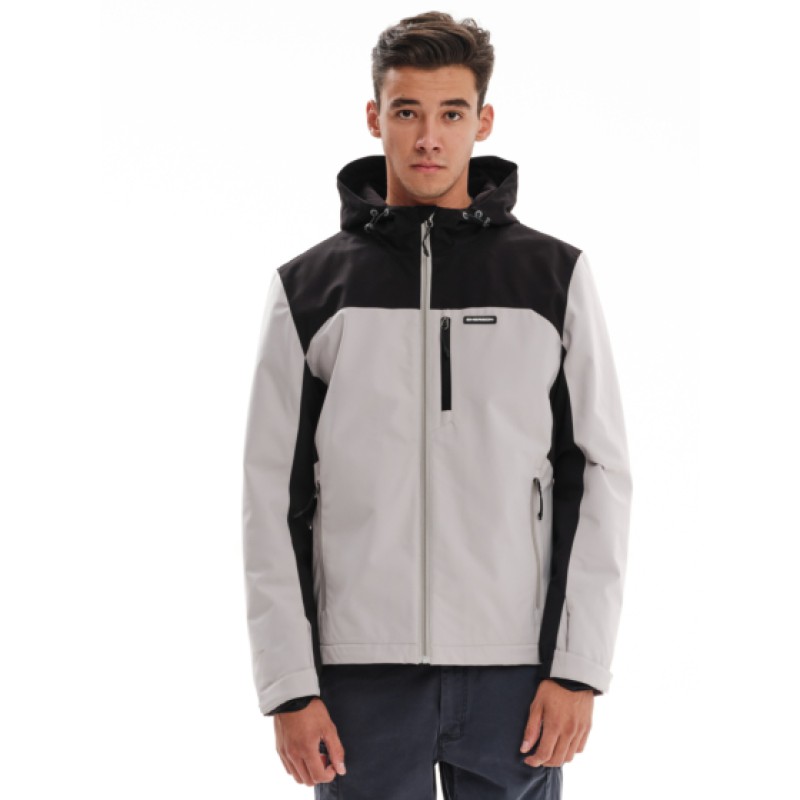 Emerson Ανδρικό Μπουφάν με Κουκούλα 232.EM10.10 Beige/Black Κανονική Εφαρμογή