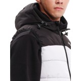 Emerson Ανδρικό Αμάνικο Μπουφάν Puffer με Κουκούλα 232.EM10.95 Ice/Black Κανονική Εφαρμογή 6