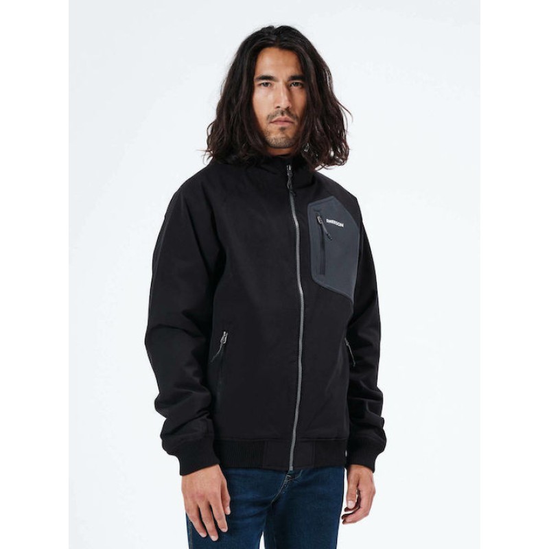 Emerson 212.EM10.32 BLACK Ανδρικό Χειμωνιάτικο Μπουφάν Bomber Αδιάβροχο και Αντιανεμικό Ανδρικά