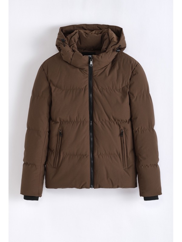 Life Style Butiken Ανδρικό Μπουφάν Bomber με αφαιρούμενη κουκούλα LS17018 Καφέ