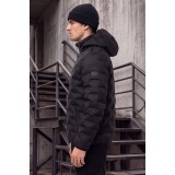 Life Style Butiken Ανδρικό Μπουφάν Bomber με αφαιρούμενη κουκούλα LS12683226 BLACK 3