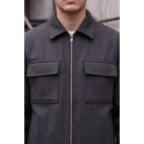 Life Style Butiken Ανδρικό Τζάκετ Overshirt Felted με Φερμουάρ και Τσέπες LS12683230 Ανθρακί 5