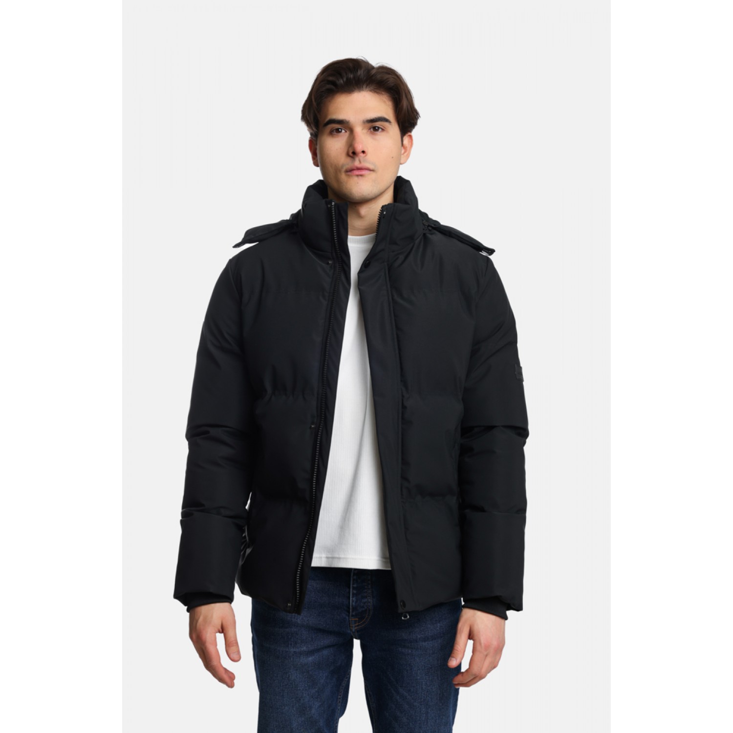 Life Style Butiken ΑΝΔΡΙΚΟ ΜΠΟΥΦΑΝ PUFFER ΜΕ ΚΟΥΚΟΥΛΑ LS12498205 Black