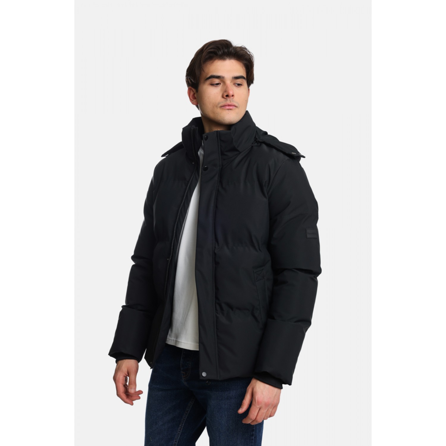 Life Style Butiken ΑΝΔΡΙΚΟ ΜΠΟΥΦΑΝ PUFFER ΜΕ ΚΟΥΚΟΥΛΑ LS12498205 Black