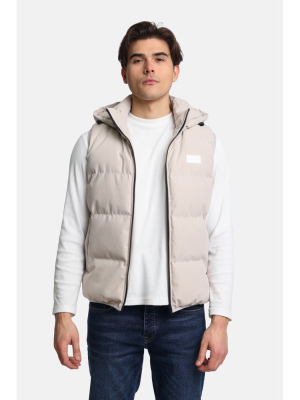 Life Style Butiken Ανδρικό Αμάνικο Μπουφάν LS12498210 Εκρού