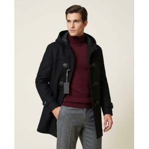 Life Style Butiken Ανδρικό παλτό μοντγκόμερι LS1303 Black