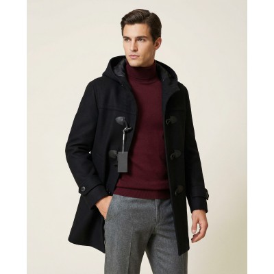 Life Style Butiken Ανδρικό παλτό μοντγκόμερι LS1303 Black