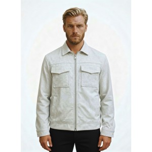 Life Style Butiken Ανδρικό Jacket τύπου Wool με τσέπες με καπάκι μπροστά LS1772322 Beige