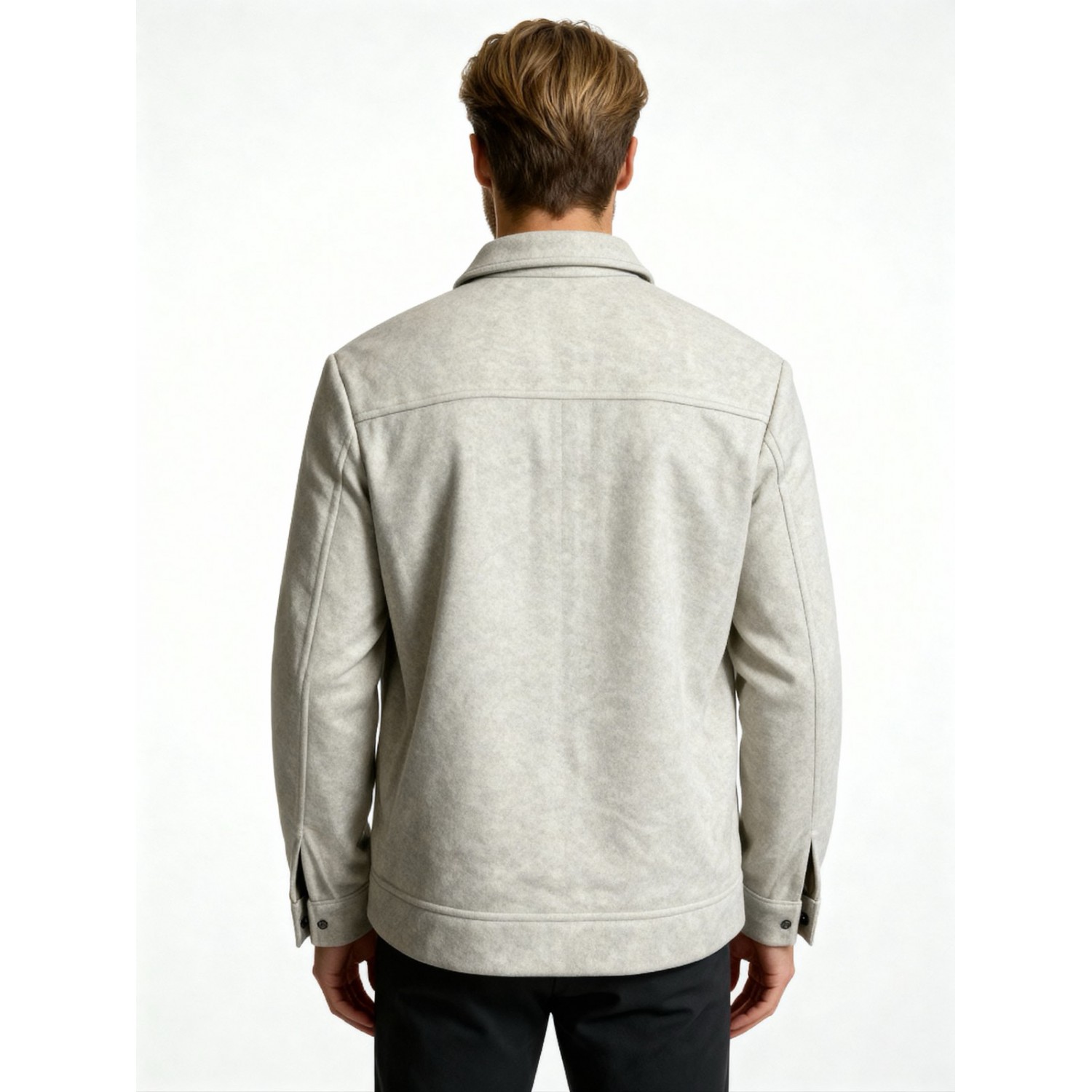 Life Style Butiken Ανδρικό Jacket τύπου Wool με τσέπες με καπάκι μπροστά LS1772322 Beige