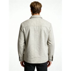 Life Style Butiken Ανδρικό Jacket τύπου Wool με τσέπες με καπάκι μπροστά LS1772322 Beige