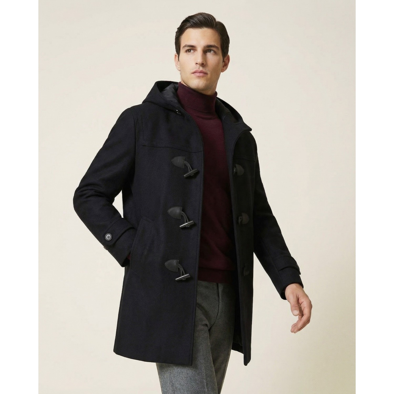 Life Style Butiken Ανδρικό παλτό μοντγκόμερι LS1303 Black