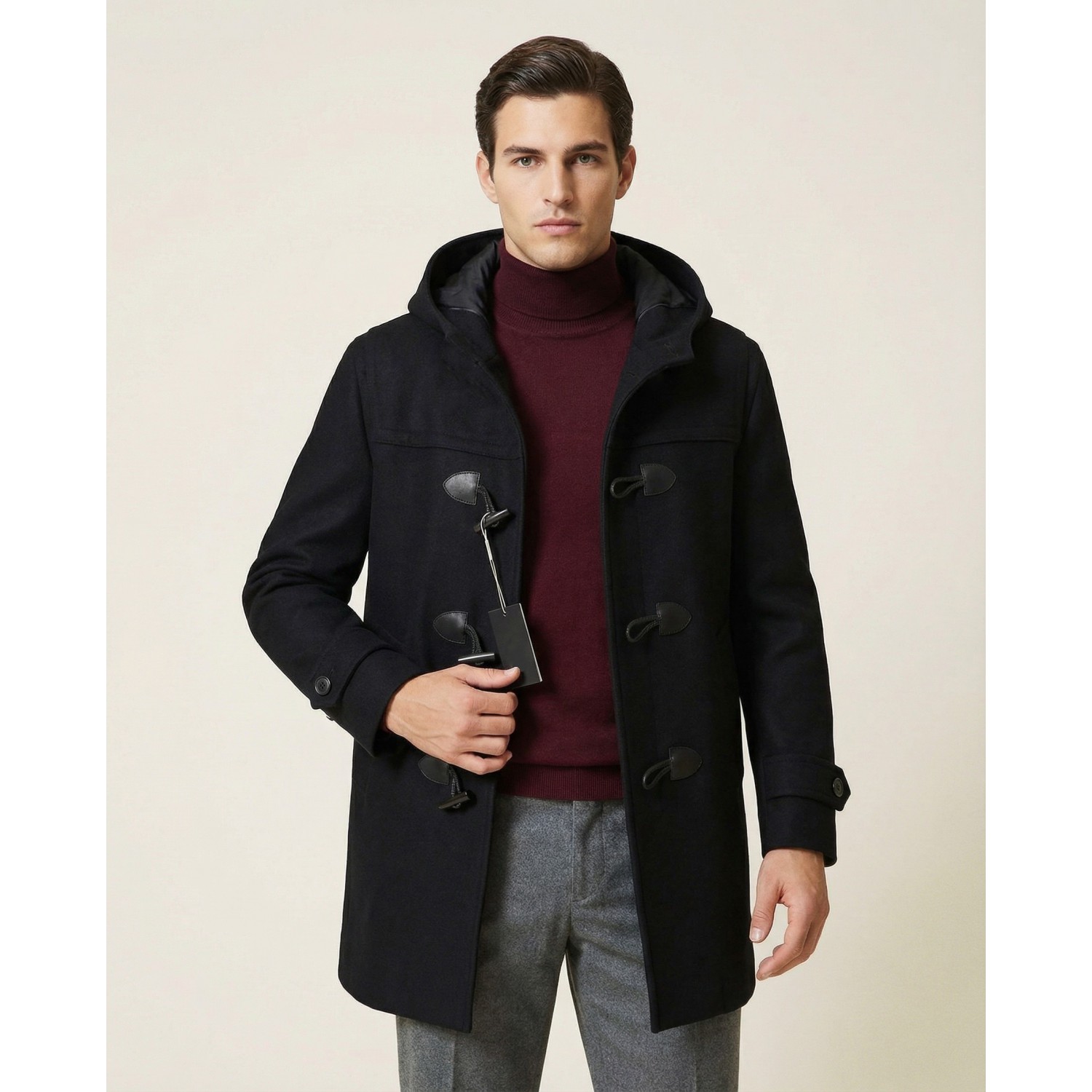 Life Style Butiken Ανδρικό παλτό μοντγκόμερι LS1303 Black