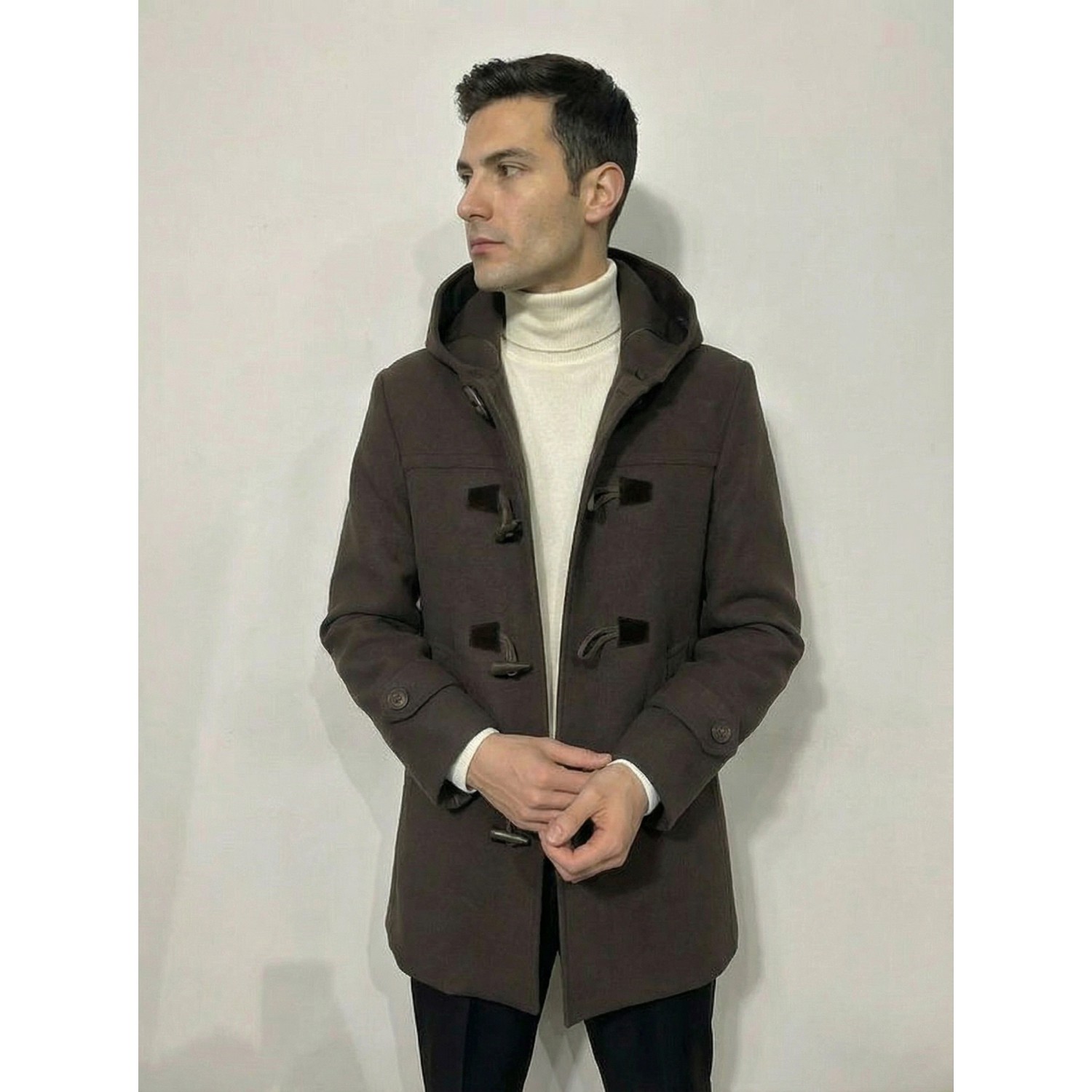 Life Style Butiken Ανδρικό παλτό μοντγκόμερι LS1303 Καφέ