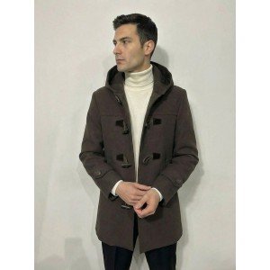 Life Style Butiken Ανδρικό παλτό μοντγκόμερι LS1303 Καφέ