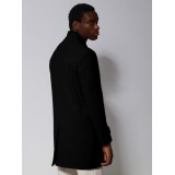 Life Style Butiken Ανδρικό Παλτό με ψηλό μάο γιακά LS12604 Black 4